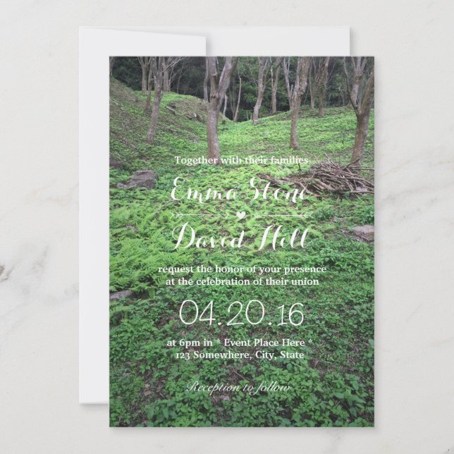 Elegant Forest Wedding Invitations (Front)