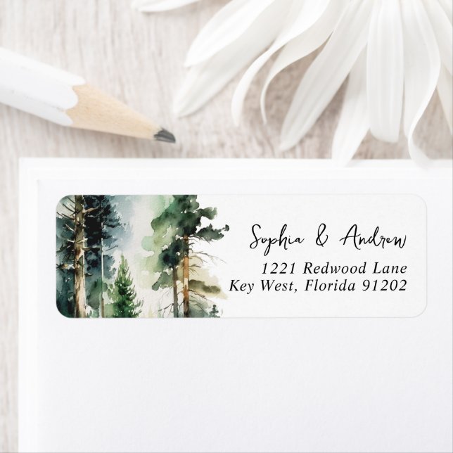 Elegant Forest Wedding Return Address Label (Insitu)