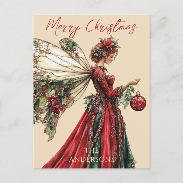 Elegant Forestcore Christmas Fairy Holiday  (Front)