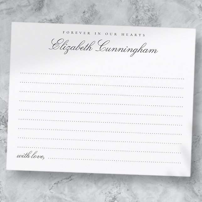 Elegant Forever in our Hearts Attendance Card (Creator Uploaded)