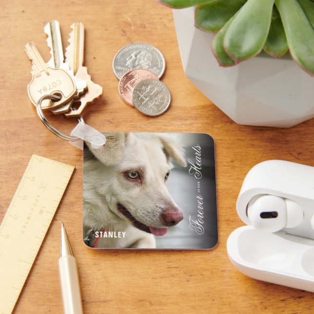 Elegant Forever in our Hearts Dog Memorial Key Ring (Desk)