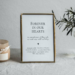 Elegant Forever In Our Hearts Wedding Sign