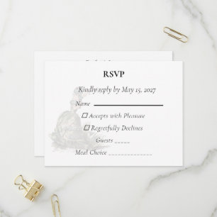 Elegant Forget Me Not Floral Wedding RSVP Cards