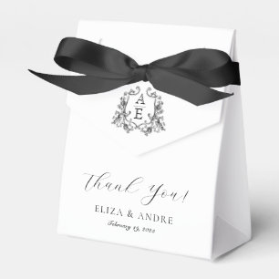 Elegant, Formal Black and White Wedding Favour Box