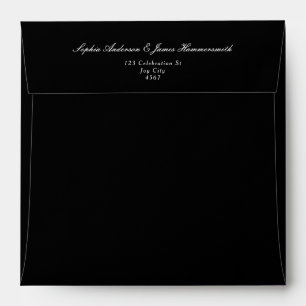Elegant Formal Black Script Wedding Envelope