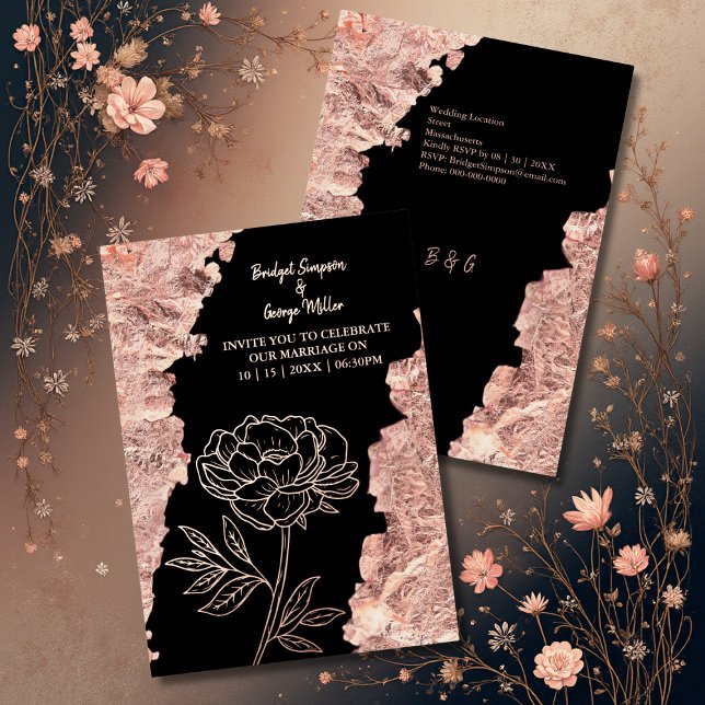 elegant formal Black tie Rose Gold Wedding (Creator Uploaded)