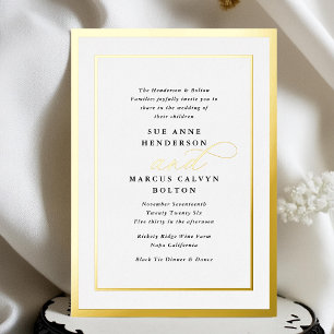 Elegant Formal Calligraphy Gold Frame Wedding