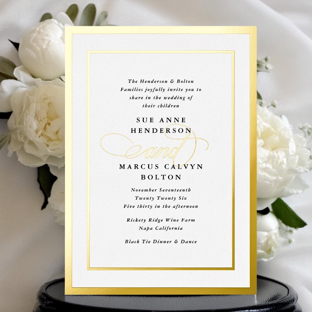 Elegant Formal Calligraphy Gold Frame Wedding (Creator Uploaded)