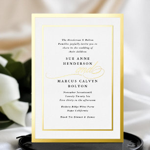 Elegant Formal Calligraphy Gold Frame Wedding