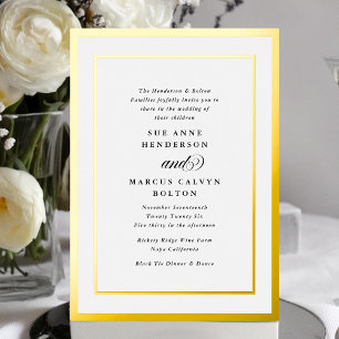 Elegant Formal Calligraphy Gold Frame Wedding