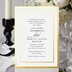 Elegant Formal Calligraphy Gold Frame Wedding
