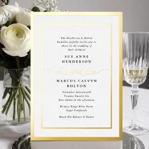 Elegant Formal Calligraphy Gold Frame Wedding