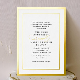 Elegant Formal Calligraphy Gold Frame Wedding