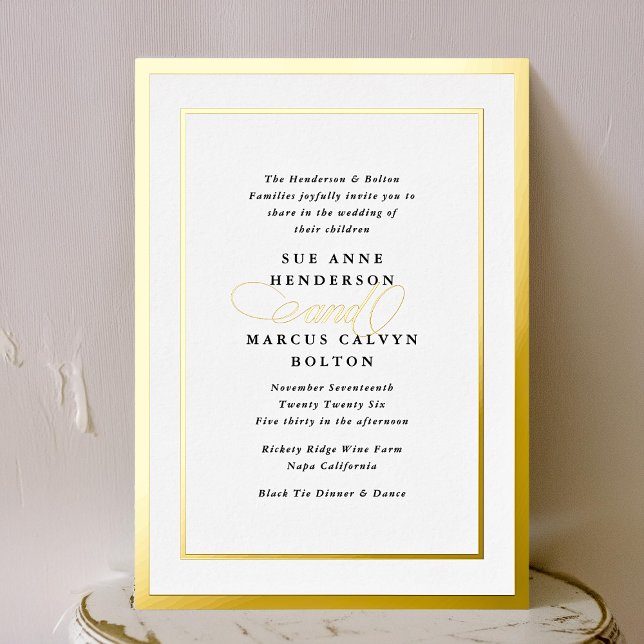 Elegant Formal Calligraphy Gold Frame Wedding (Creator Uploaded)