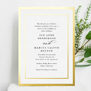 Elegant Formal Calligraphy Gold Frame Wedding