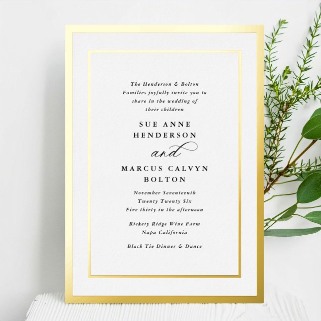 Elegant Formal Calligraphy Gold Frame Wedding (Creator Uploaded)