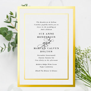 Elegant Formal Calligraphy Gold Frame Wedding