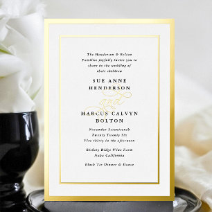 Elegant Formal Calligraphy Gold Frame Wedding