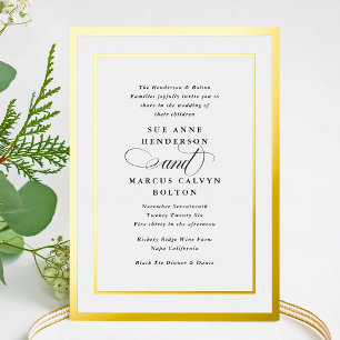 Elegant Formal Calligraphy Gold Frame Wedding