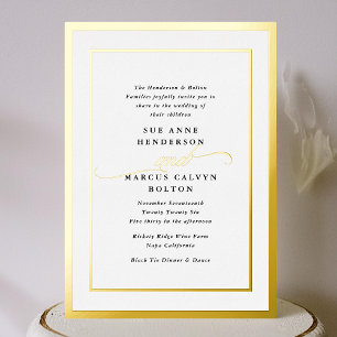 Elegant Formal Calligraphy Gold Frame Wedding