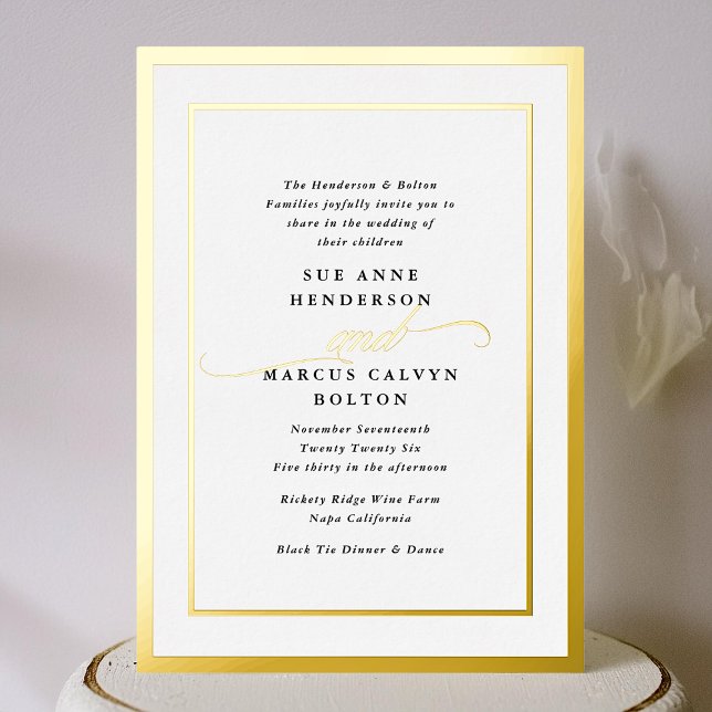 Elegant Formal Calligraphy Gold Frame Wedding (Creator Uploaded)