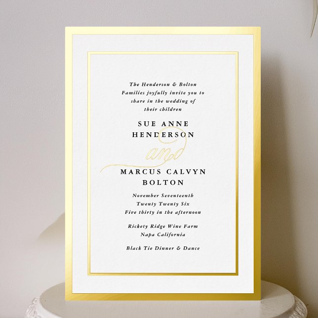 Elegant Formal Calligraphy Gold Frame Wedding (Creator Uploaded)