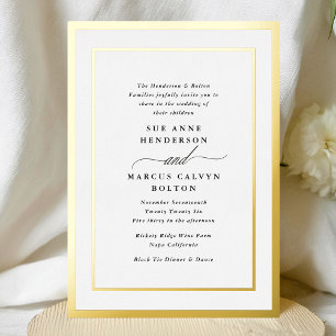 Elegant Formal Calligraphy Gold Frame Wedding