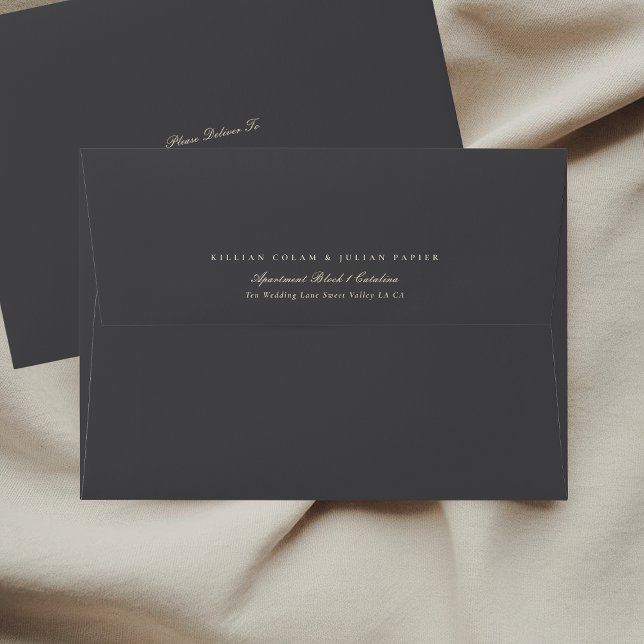 Elegant Formal Charcoal & Beige The Wedding Envelope (Creator Uploaded)