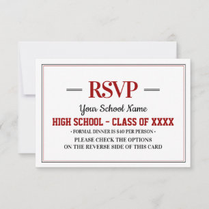 Elegant Formal Class Reunion RSVP Card