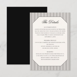 Elegant Formal Classic Wedding Details Enclosure Card