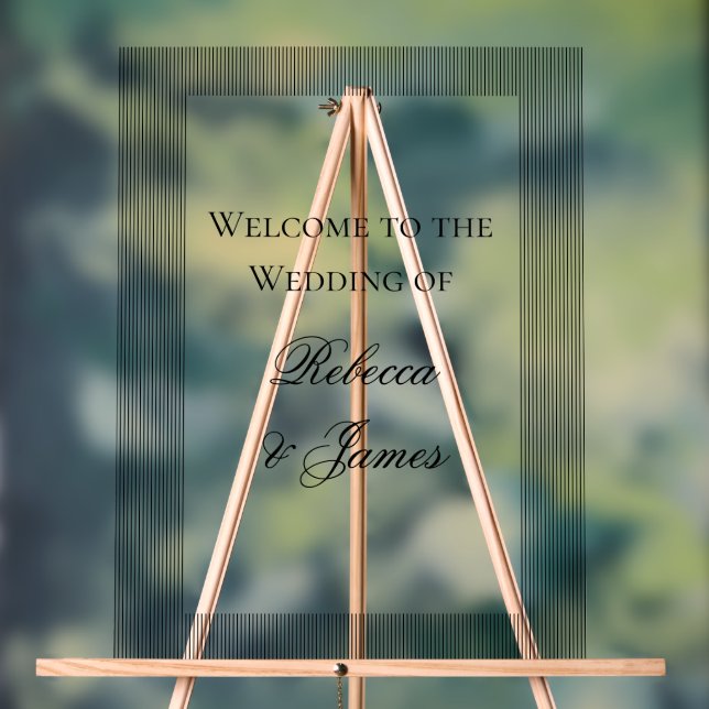 Elegant Formal Classic Wedding Welcome Acrylic Sign (Neutral)