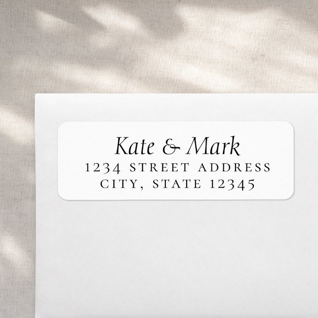 Elegant Formal Couple Names Wedding Return Address Label (Creator Uploaded)