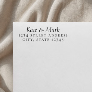 Elegant Formal Couple Names Wedding Return Address Rubber Stamp