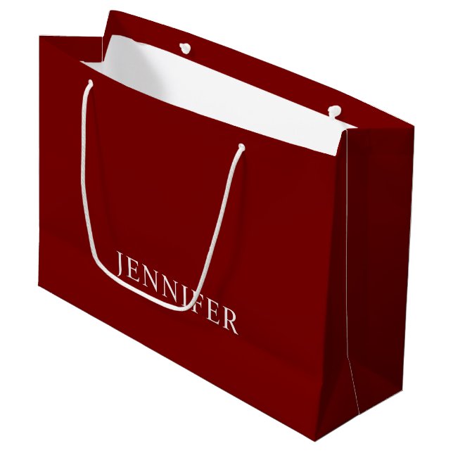 Elegant Formal Custom Name Large Gift Bag (Front Angled)