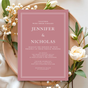Elegant Formal Dusty Pink Virtual Wedding Invitation