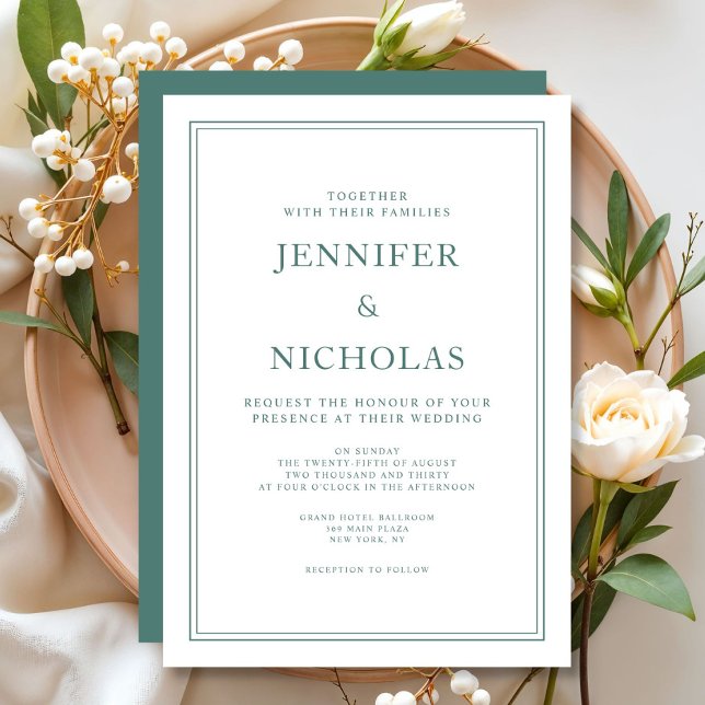 Elegant Formal Emerald Green Wedding Invitation (Elegant Formal Emerald Green Wedding Invitation)