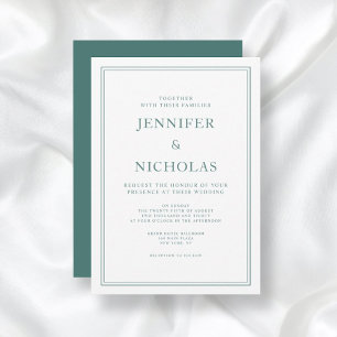 Elegant Formal Emerald Green Wedding Invitation