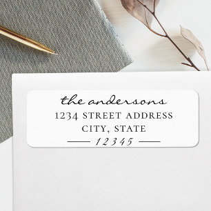 Elegant Formal Family Name Custom Return Address Label