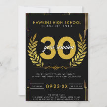 Elegant Formal High School Reunion Invitation