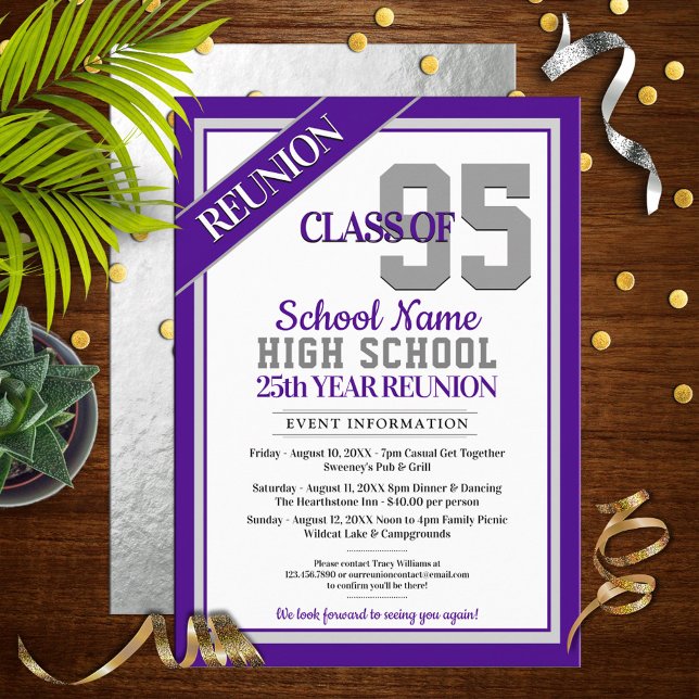 Elegant Formal High School Reunion Invitations (Creator Uploaded)