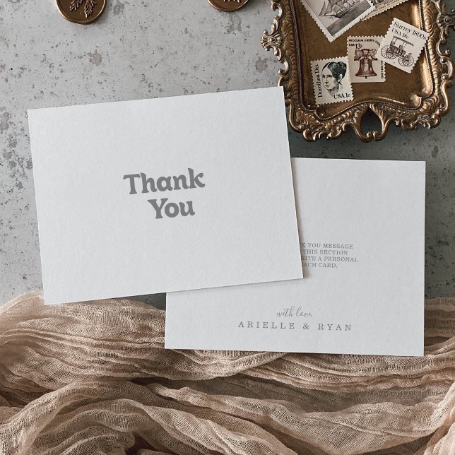 Elegant Formal Minimal Flat Wedding Thank You Card (Creator Uploaded)