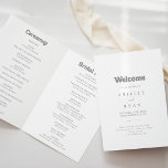 Elegant Formal Minimal Folded Wedding Program<br><div class="desc">This elegant formal minimal folded wedding program is perfect for a rustic wedding. The simple and beautiful design features classic and fancy script typography in grey and white. 

Include a quote or short message,  order of service,  wedding party and thank you message.</div>
