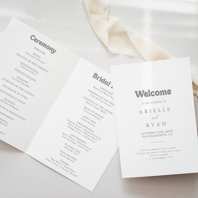 Elegant Formal Minimal Folded Wedding Program (Creator Uploaded)