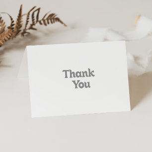 Elegant Formal Minimal Folded Wedding  Thank You Card