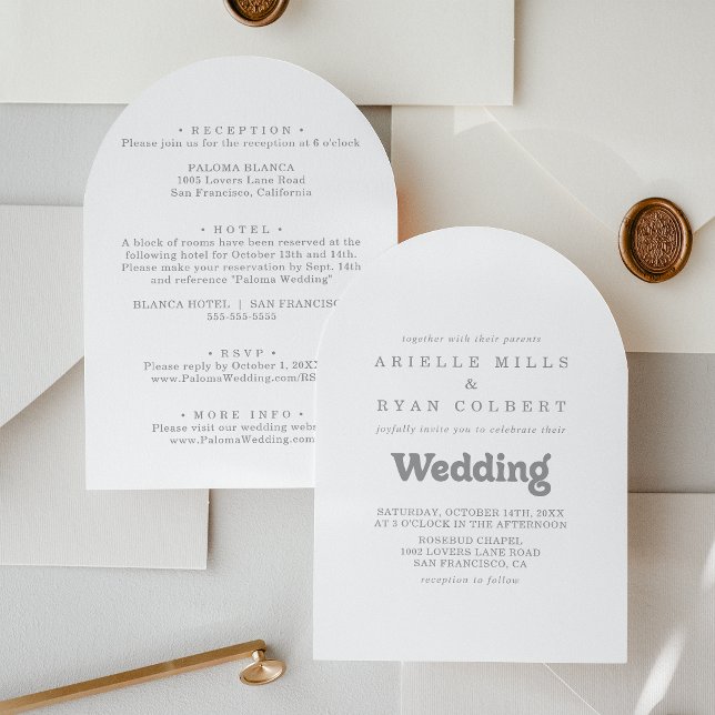 Elegant Formal Minimal Front & Back Wedding  Invitation (Creator Uploaded)