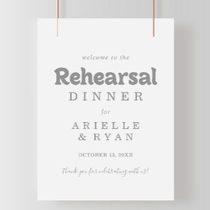 Elegant Formal Minimal Rehearsal Dinner Welcome  Poster