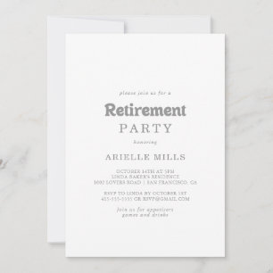 Elegant Formal Minimal Retirement Party Invitation