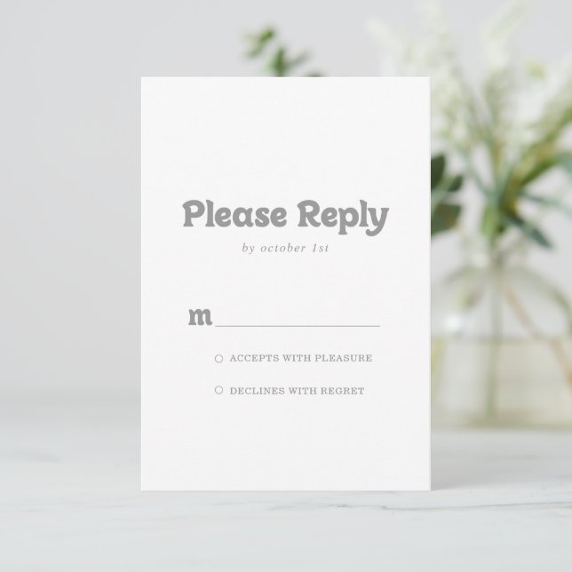 Elegant Formal Minimal RSVP Card (Standing Front)
