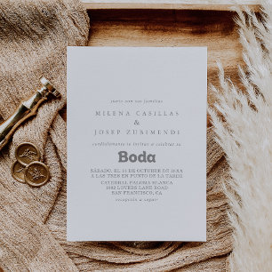 Elegant Formal Minimal Spanish Wedding Invitation