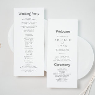 Elegant Formal Minimal Wedding Program